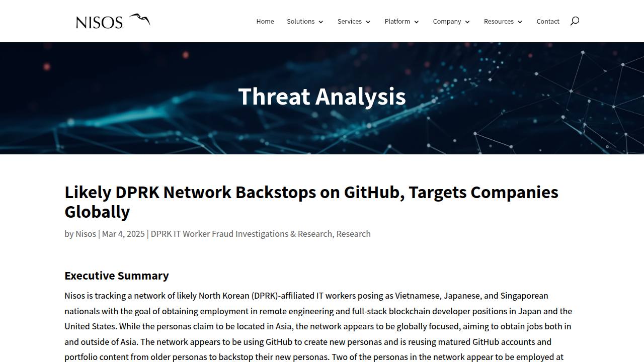 Thumbnail for DPRK IT Fraud Network Uses GitHub to Target Global Companies