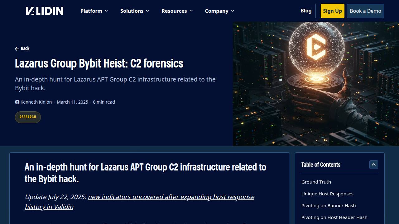 Thumbnail for Lazarus Group Bybit Heist: C2 forensics