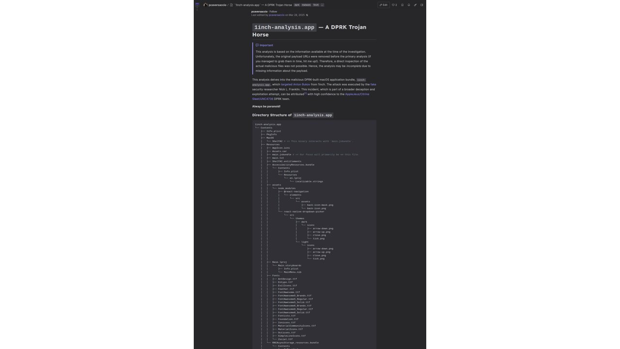 Thumbnail for 1inch-analysis.app — A DPRK Trojan Horse