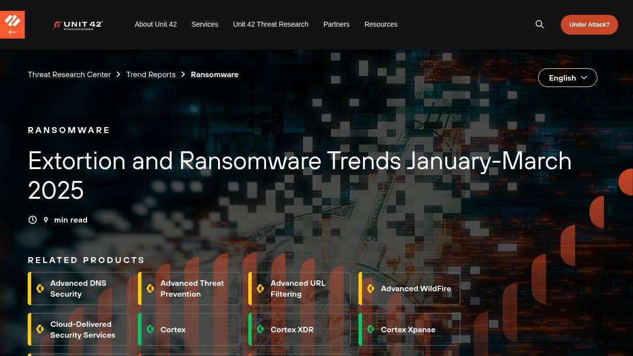 Thumbnail for Extortion and Ransomware Trends January-March 2025