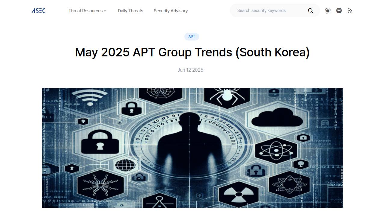 Thumbnail for May 2025 APT Group Trends (South Korea)