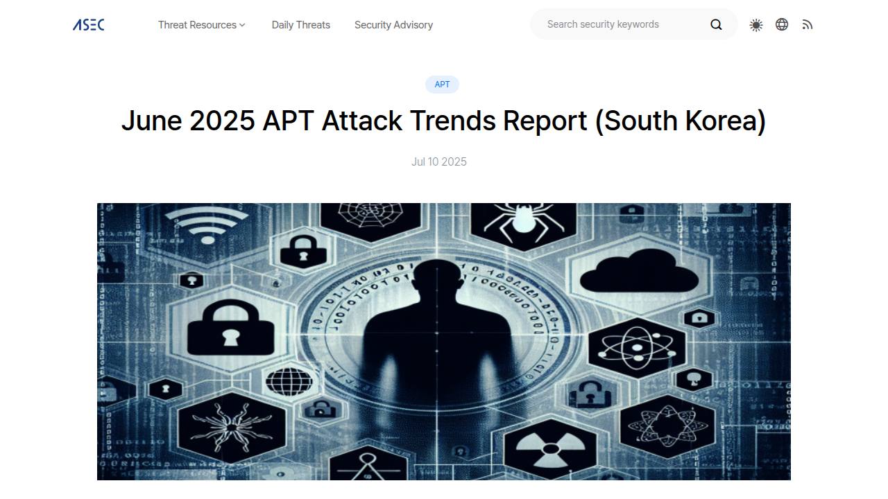 Thumbnail for June 2025 APT Attack Trends Report (South Korea)