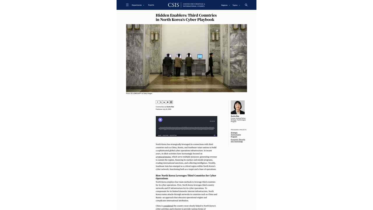Thumbnail for Hidden Enablers: Third Countries in North Korea’s Cyber Playbook