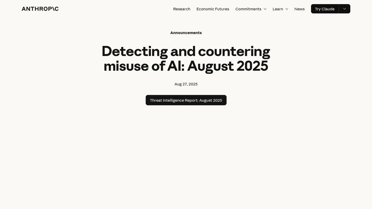 Thumbnail for Detecting and countering misuse of AI: August 2025