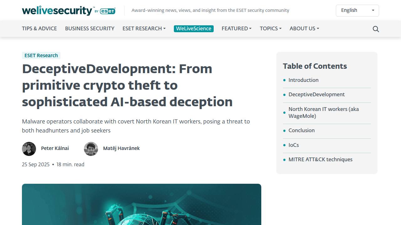 Thumbnail for DeceptiveDevelopment: From primitive crypto theft to sophisticated AI-based deception