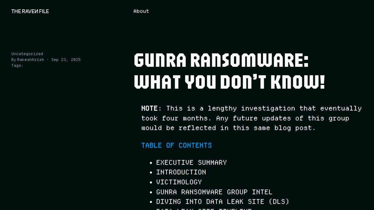 Thumbnail for GUNRA RANSOMWARE: What You Don’t Know!