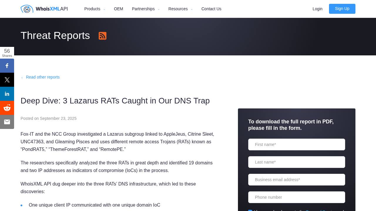 Thumbnail for Deep Dive: 3 Lazarus RATs Caught in Our DNS Trap
