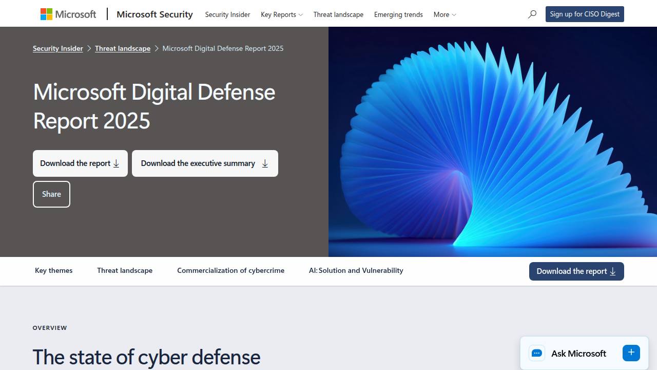 Thumbnail for Microsoft Digital Defense Report 2025