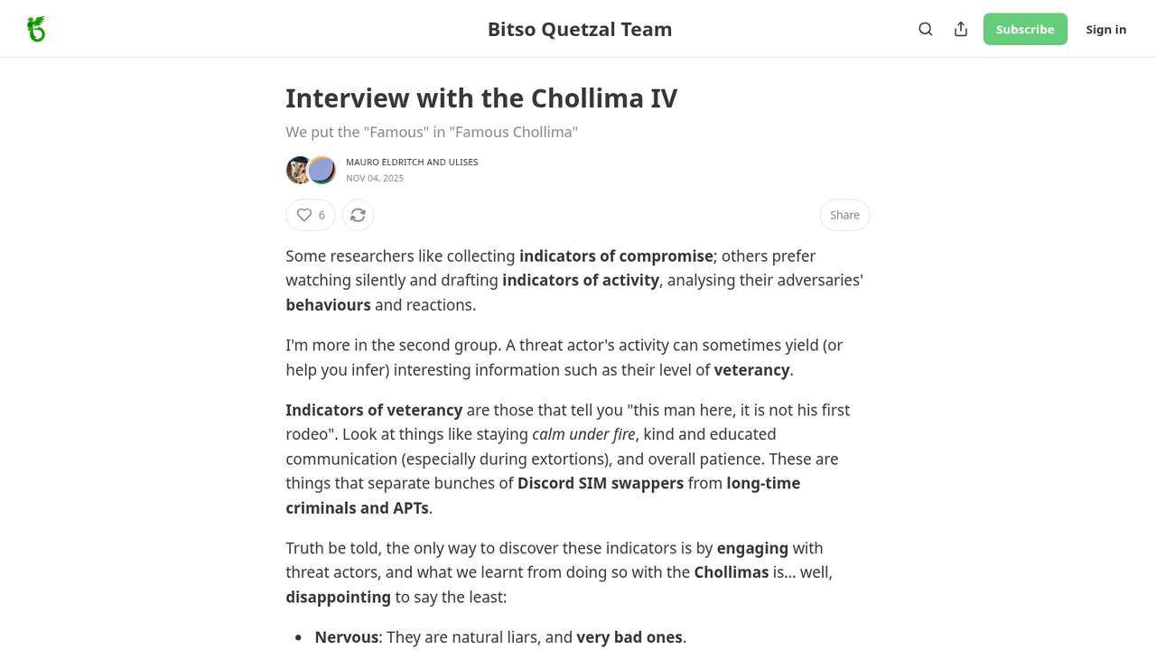 Thumbnail for Interview with the Chollima IV