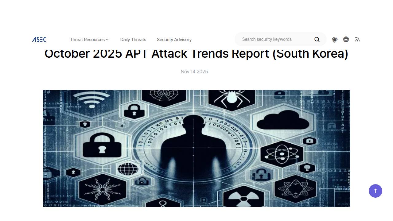 Thumbnail for October 2025 APT Attack Trends Report (South Korea)
