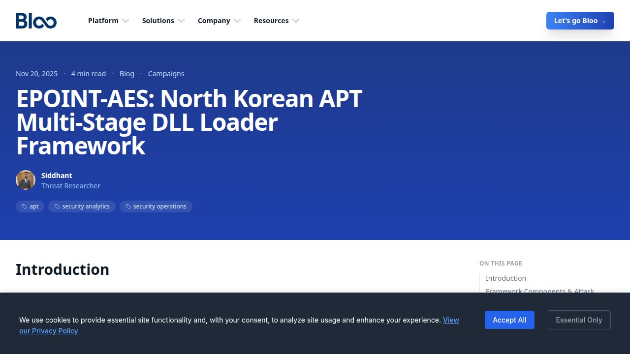 Thumbnail for North Korean Apt Multi Stage DLL Loader Framework