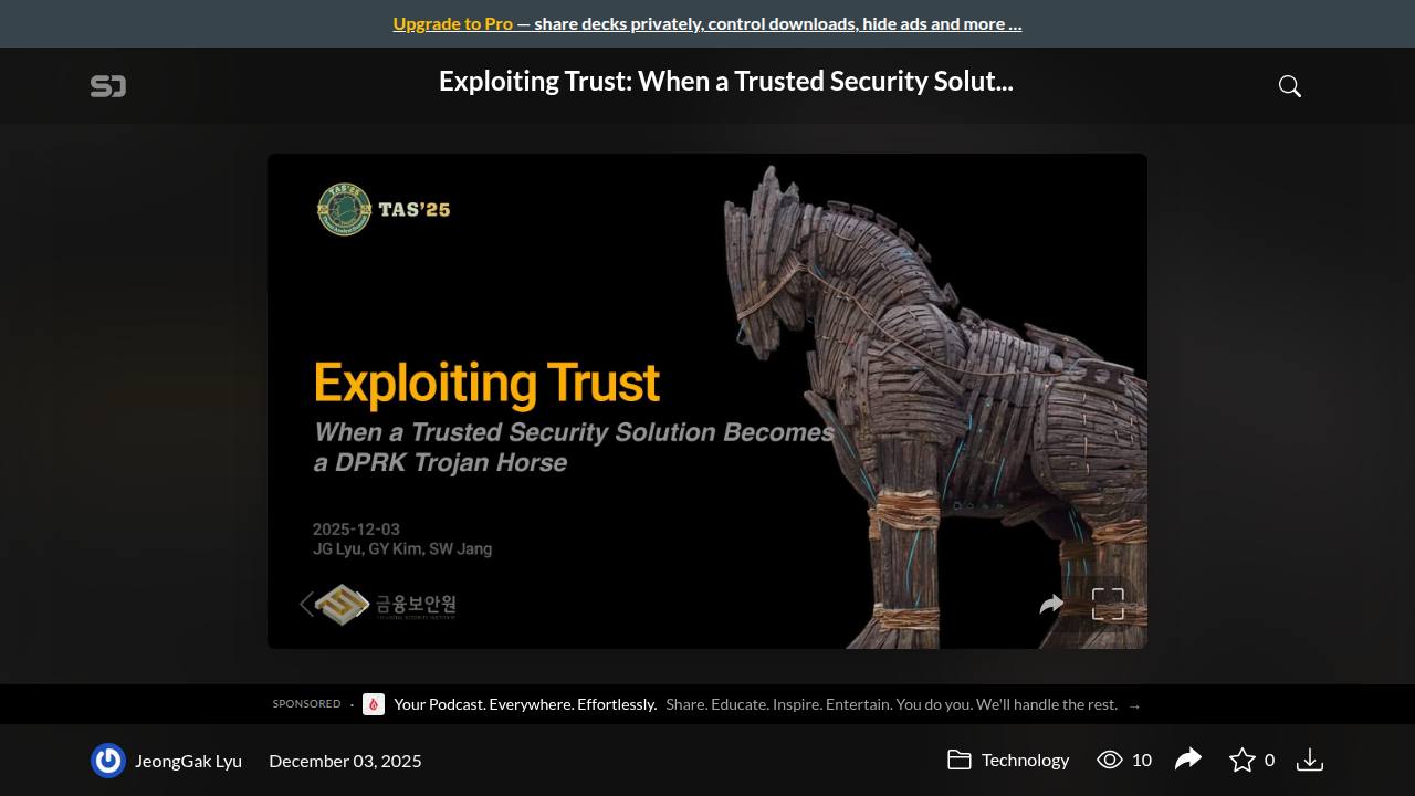 Thumbnail for Exploiting Trust: When a Trusted Security Solution Becomes a DPRK Trojan Horse