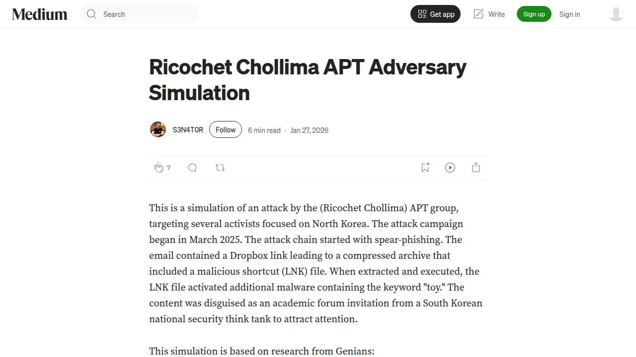 Thumbnail for Ricochet Chollima APT Adversary Simulation