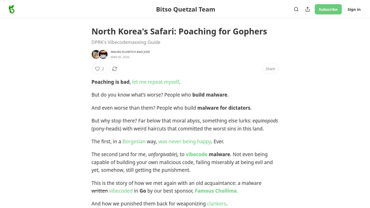 Thumbnail for North Korea's Safari: Poaching for Gophers