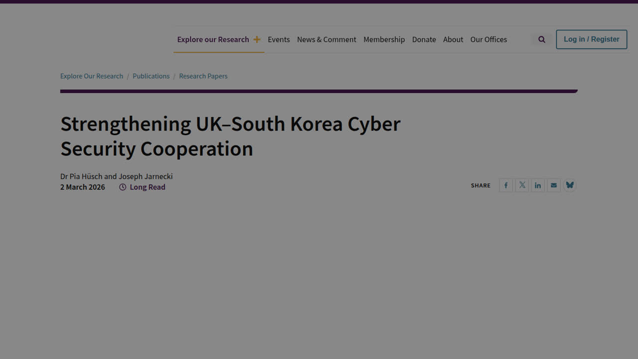 Thumbnail for Strengthening UK-South Korea Cyber Security Cooperation