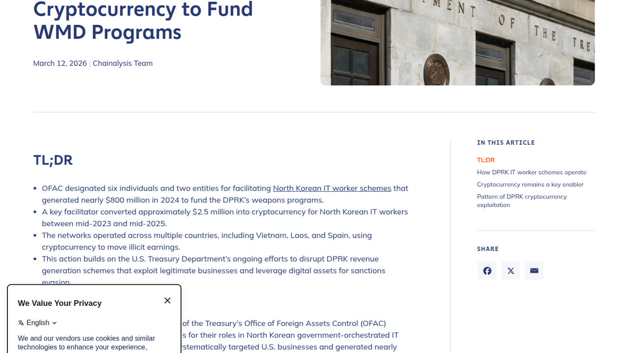 Thumbnail for OFAC Targets DPRK IT Workers Using Crypto