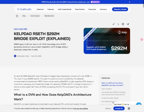 Thumbnail for KelpDAO rsETH $292M Bridge Exploit (Explained)