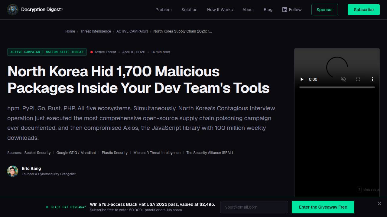 Thumbnail for North Korea Supply Chain 2026: 1,700 Malicious Packages