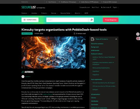 Thumbnail for Disclosing new PebbleDash-based tools by Kimsuky