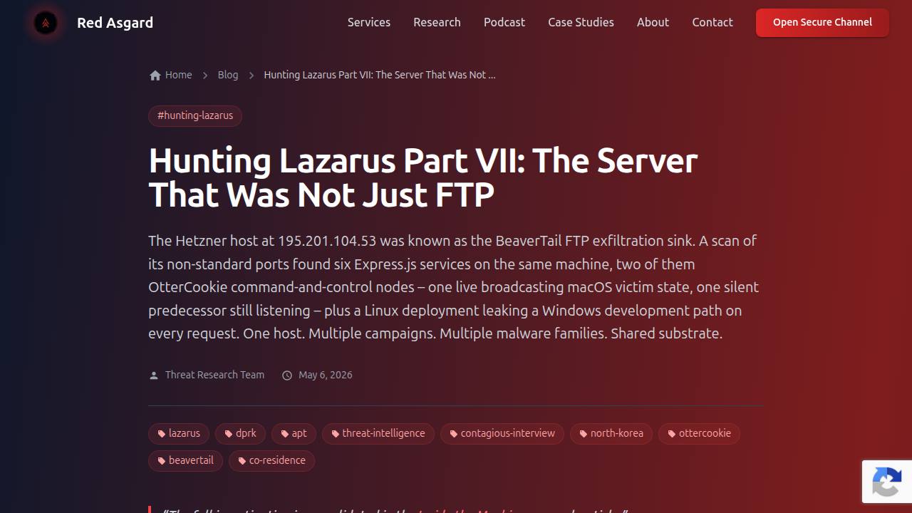 Thumbnail for Hunting Lazarus Part VII: The Server That Was Not Just FTP