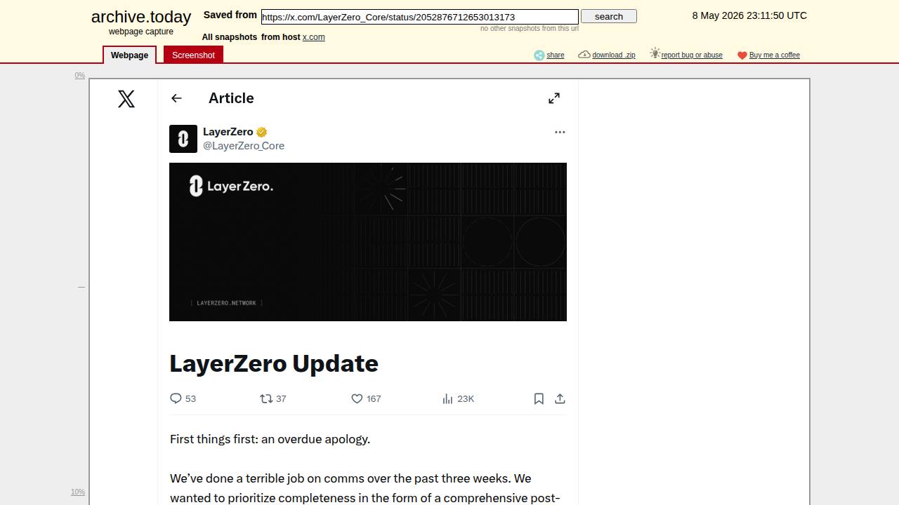 Thumbnail for LayerZero Update