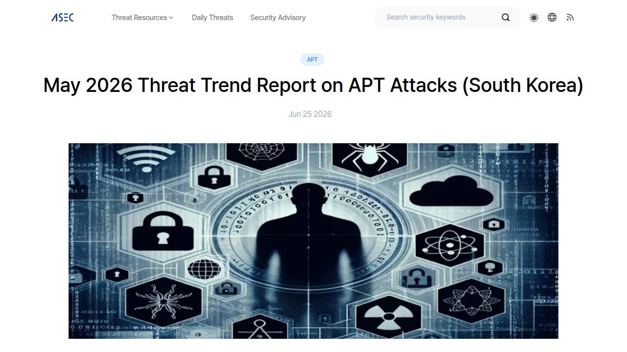 Thumbnail for May 2026 Threat Trend Report on APT Attacks (South Korea)