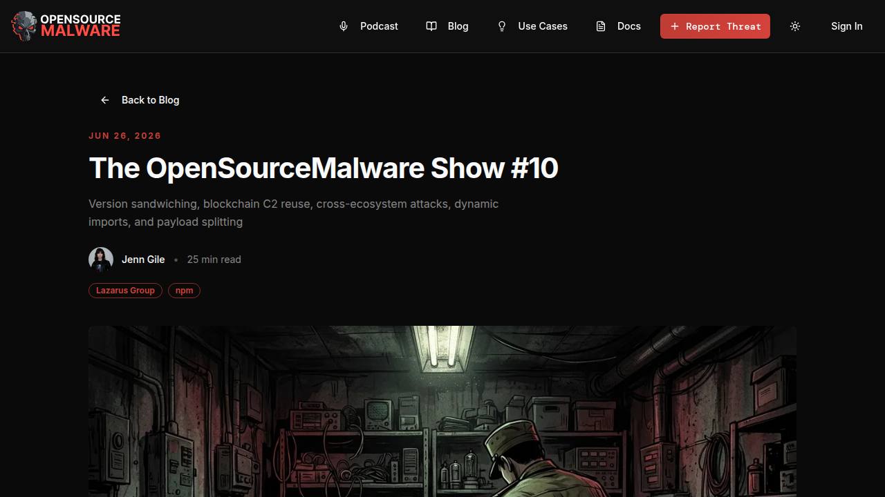 Thumbnail for The OpenSourceMalware Show #10