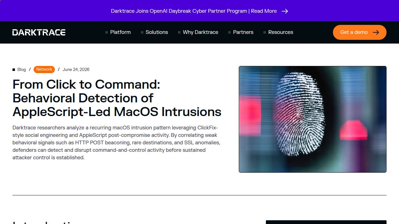 Thumbnail for From Click to Command: Behavioral Detection of AppleScript-Led MacOS Intrusions