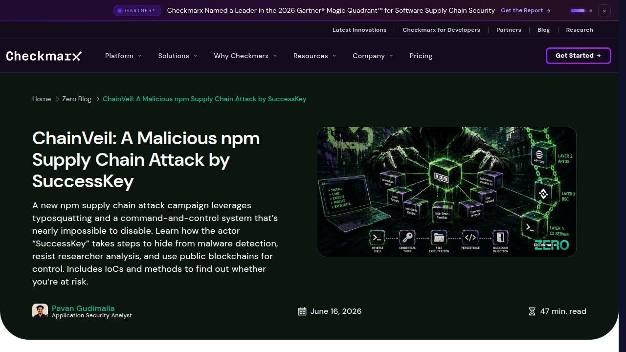 Thumbnail for ChainVeil: A Malicious npm Supply Chain Attack by SuccessKey