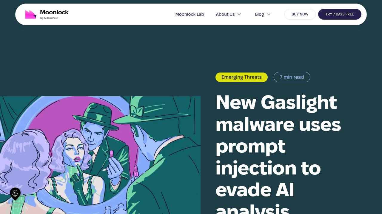 Thumbnail for New Gaslight malware uses prompt injection to evade AI analysis
