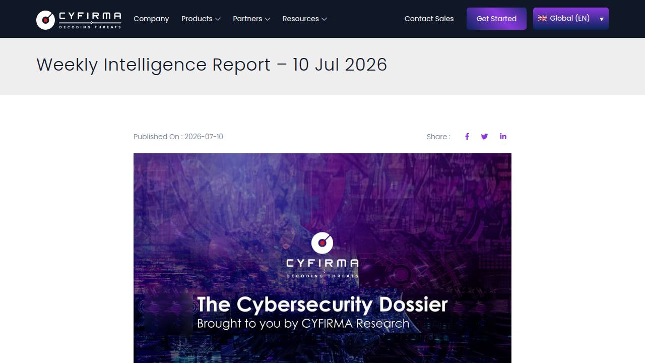 Thumbnail for Weekly Intelligence Report – 10 Jul 2026