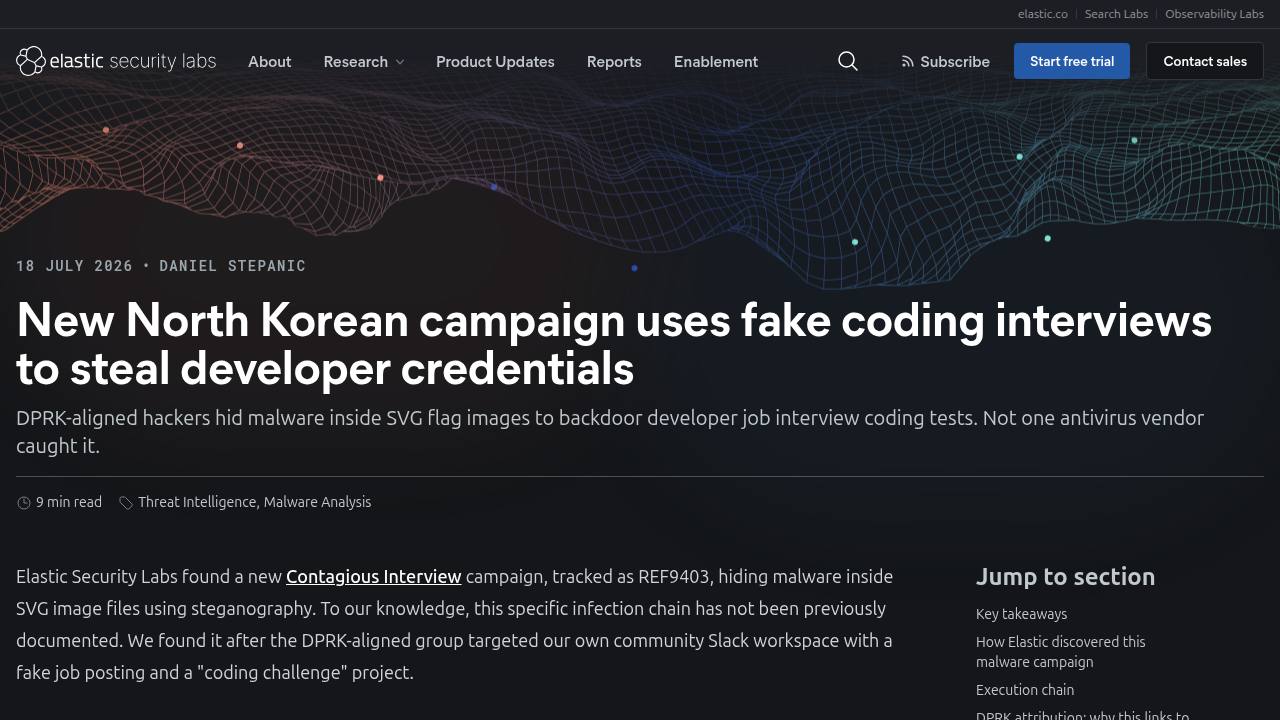 Thumbnail for New North Korean campaign uses fake coding interviews to steal developer credentials