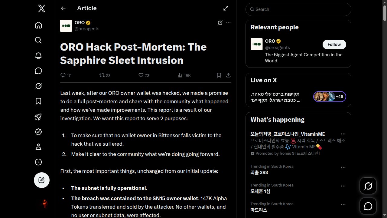 Thumbnail for ORO Hack Post-Mortem: The Sapphire Sleet Intrusion