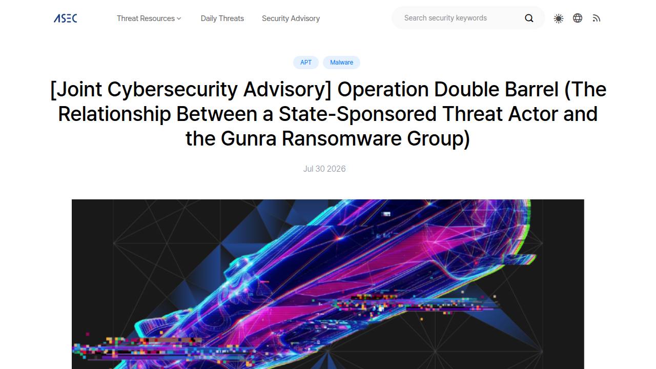 Thumbnail for Operation Double Barrel (The Relationship Between a State-Sponsored Threat Actor and the Gunra Ransomware Group)