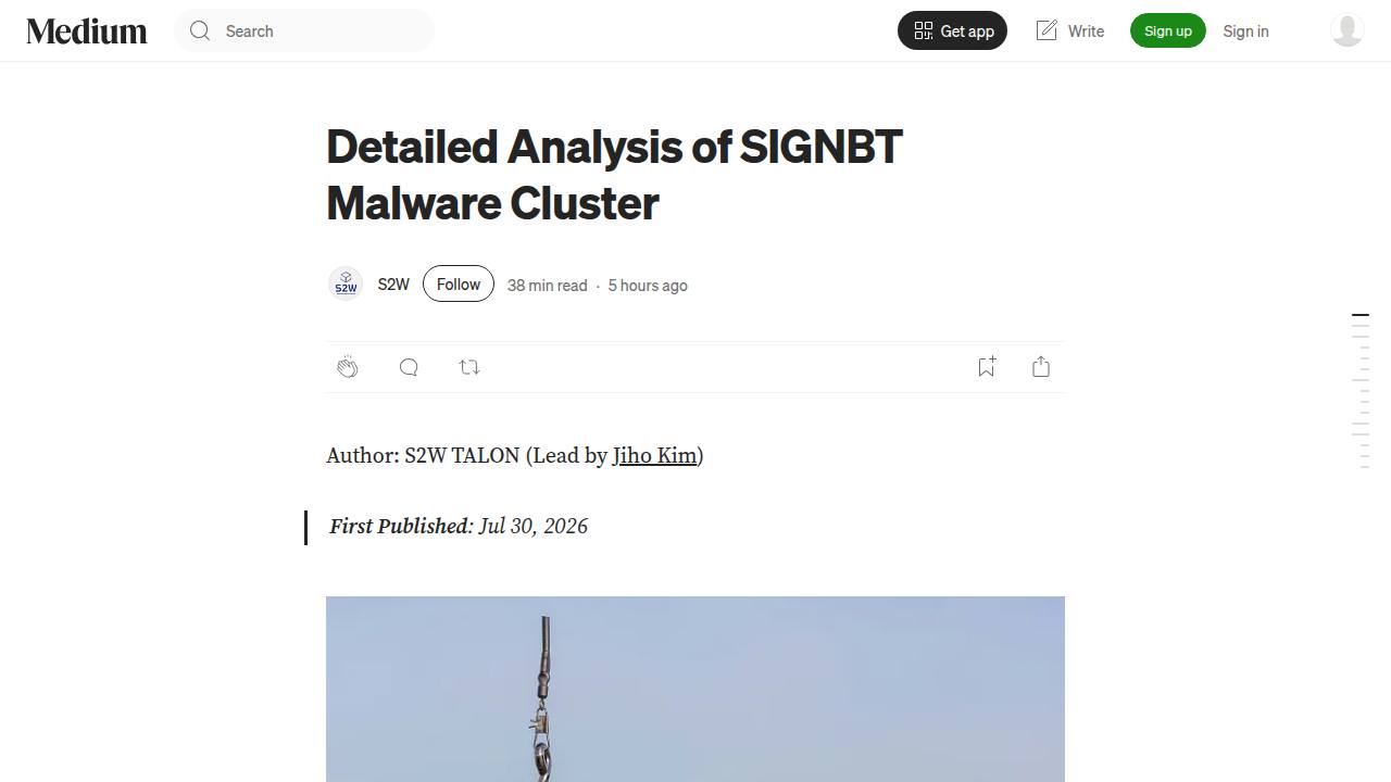 Thumbnail for Detailed Analysis of SIGNBT Malware Cluster