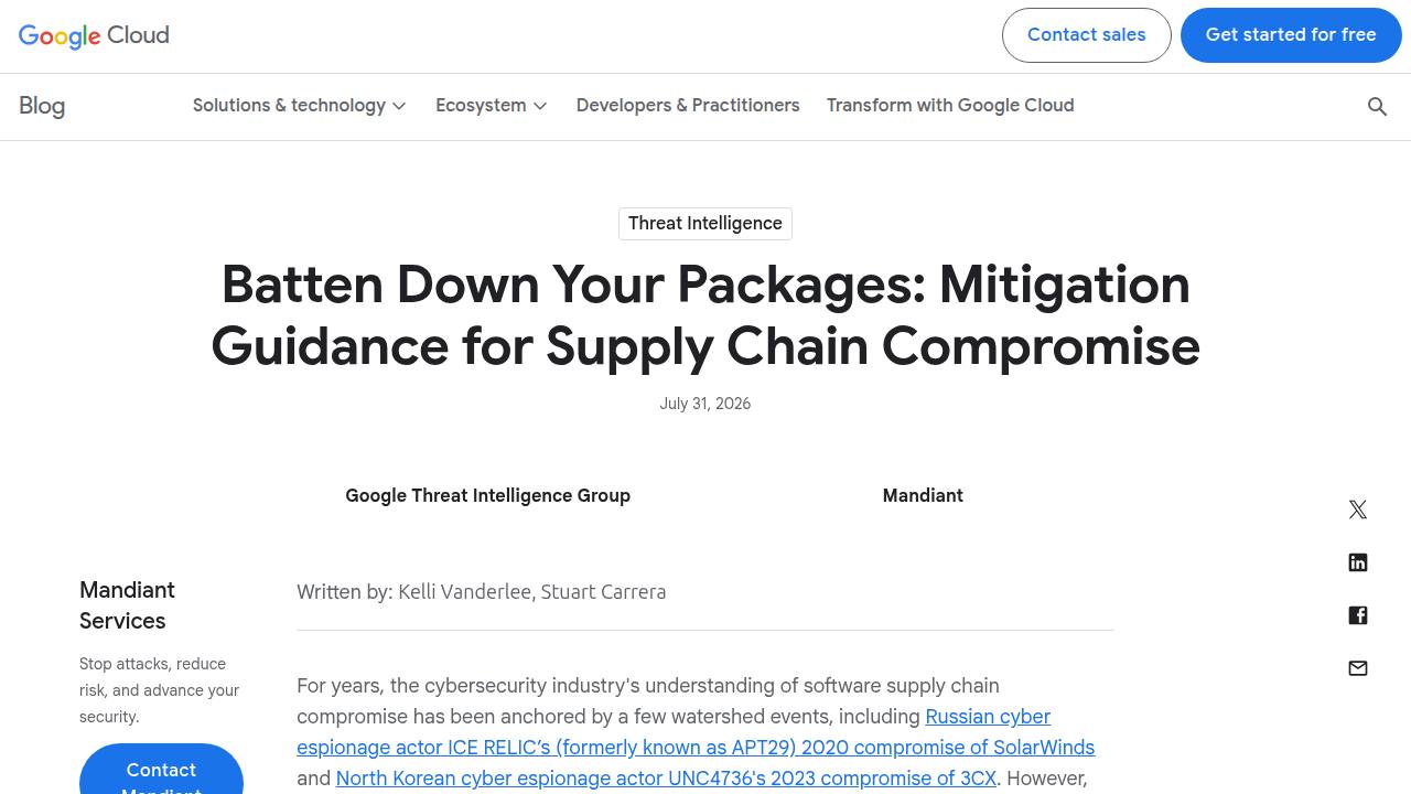 Thumbnail for Batten Down Your Packages: Mitigation Guidance for Supply Chain Compromise