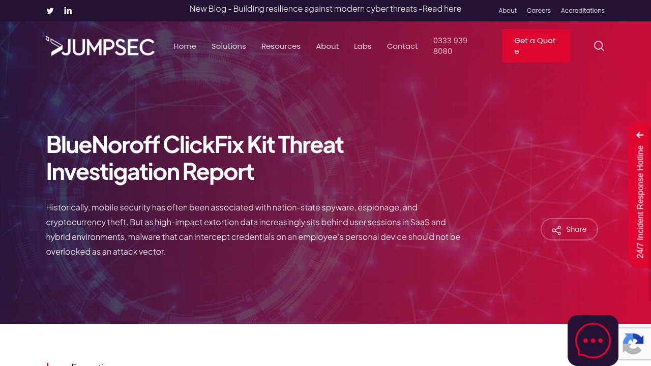 Thumbnail for BlueNoroff ClickFix Kit Threat Investigation Report