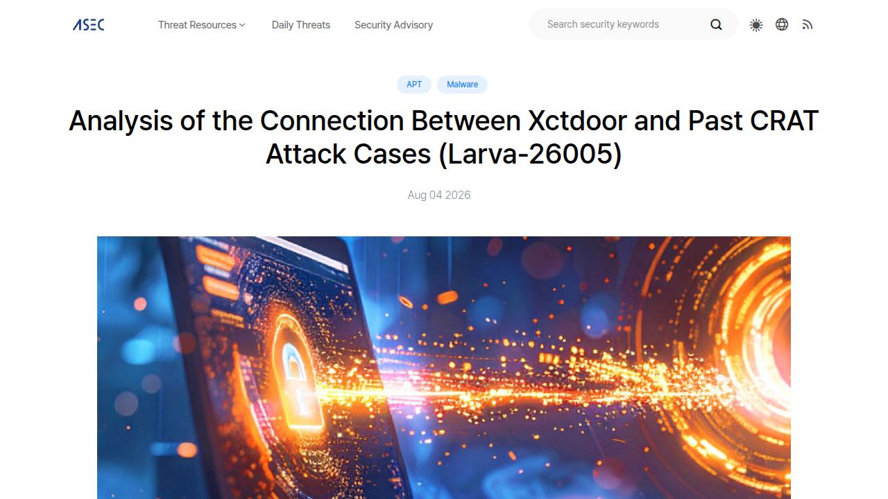 Thumbnail for Analysis of the Connection Between Xctdoor and Past CRAT Attack Cases (Larva-26005)