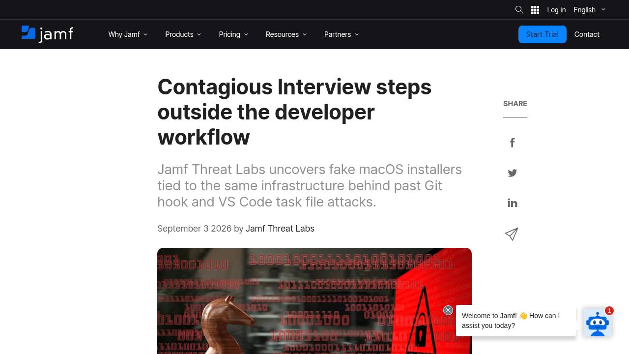 Thumbnail for Contagious Interview steps outside the developer workflow