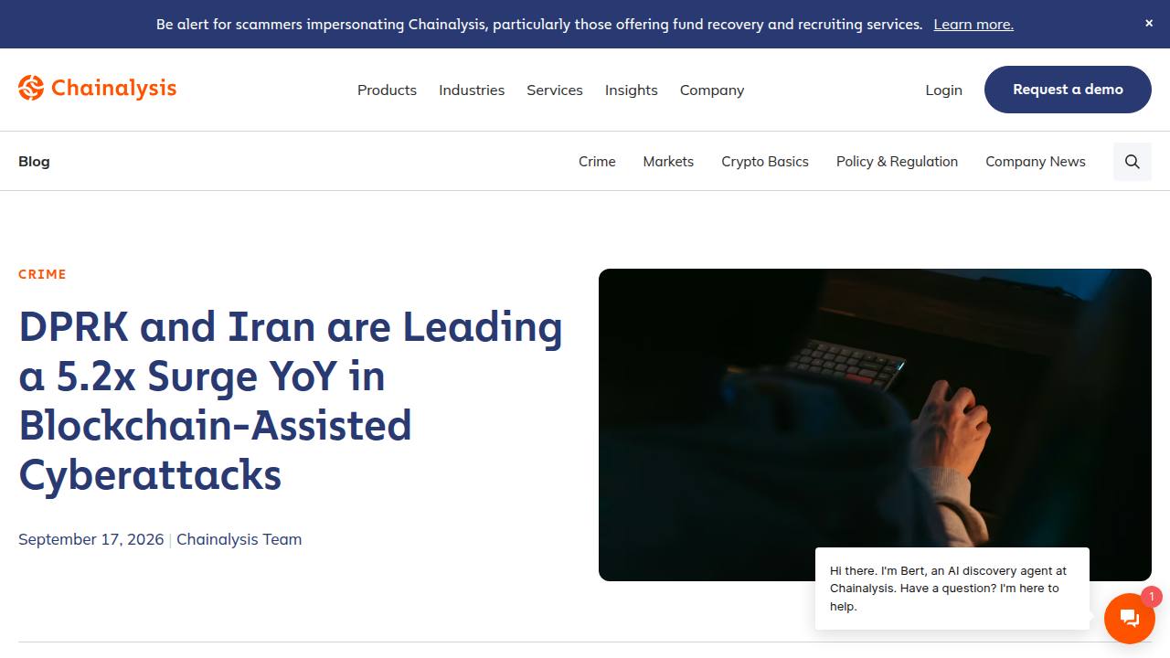 Thumbnail for DPRK and Iran are Leading a 5.2x Surge YoY in Blockchain-Assisted Cyberattacks