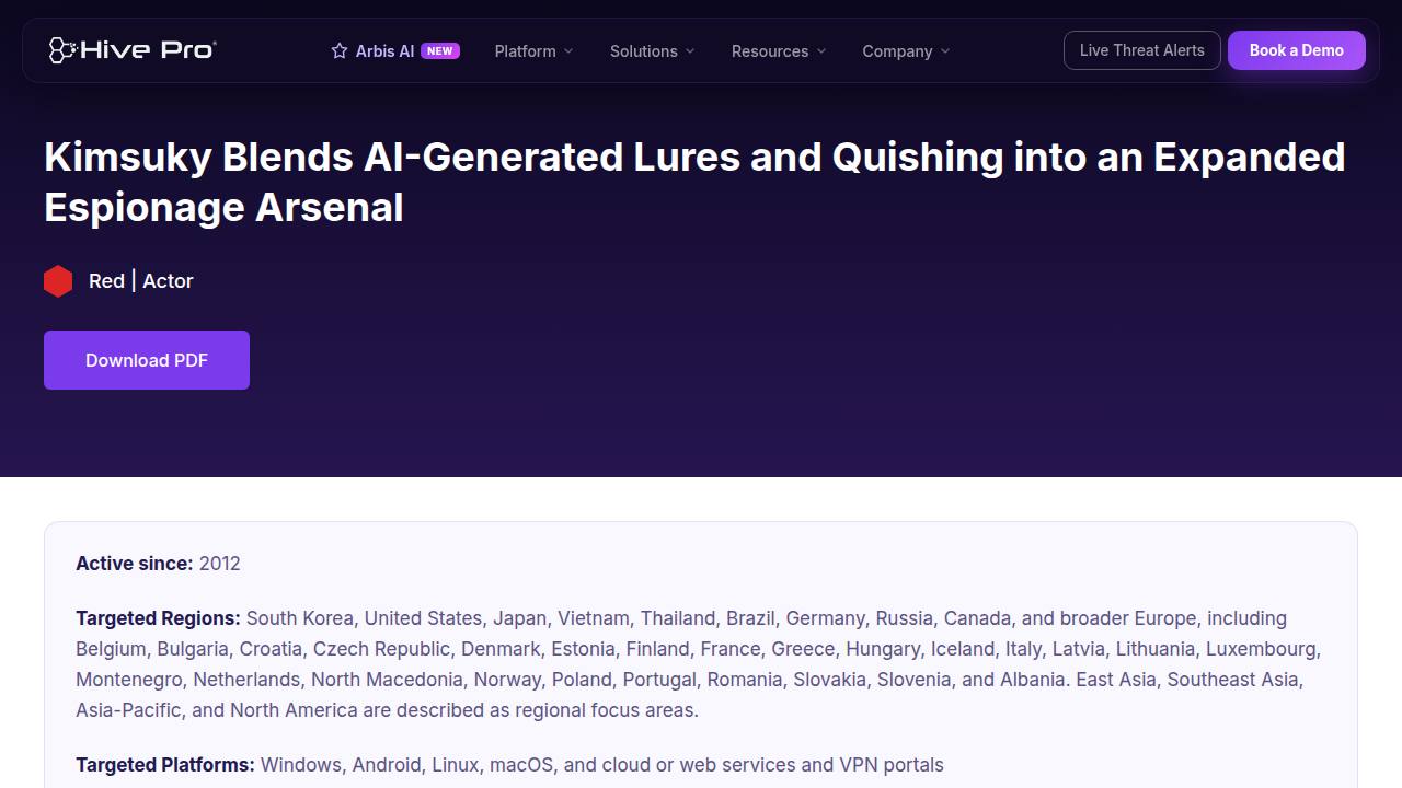 Thumbnail for Kimsuky Blends AI-Generated Lures and Quishing into an Expanded Espionage Arsenal