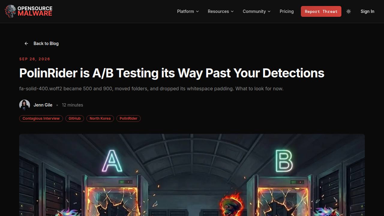 Thumbnail for PolinRider is A/B Testing its Way Past Your Detections