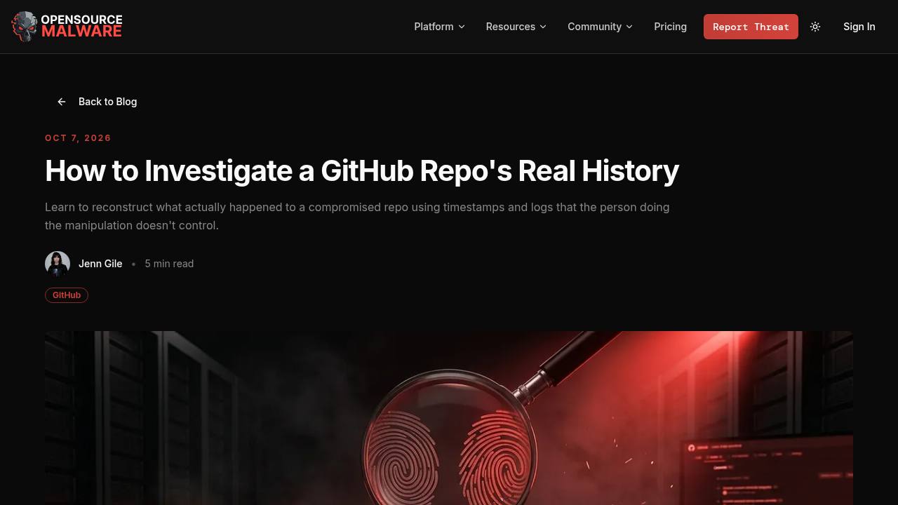 Thumbnail for How to Investigate a GitHub Repo's Real History