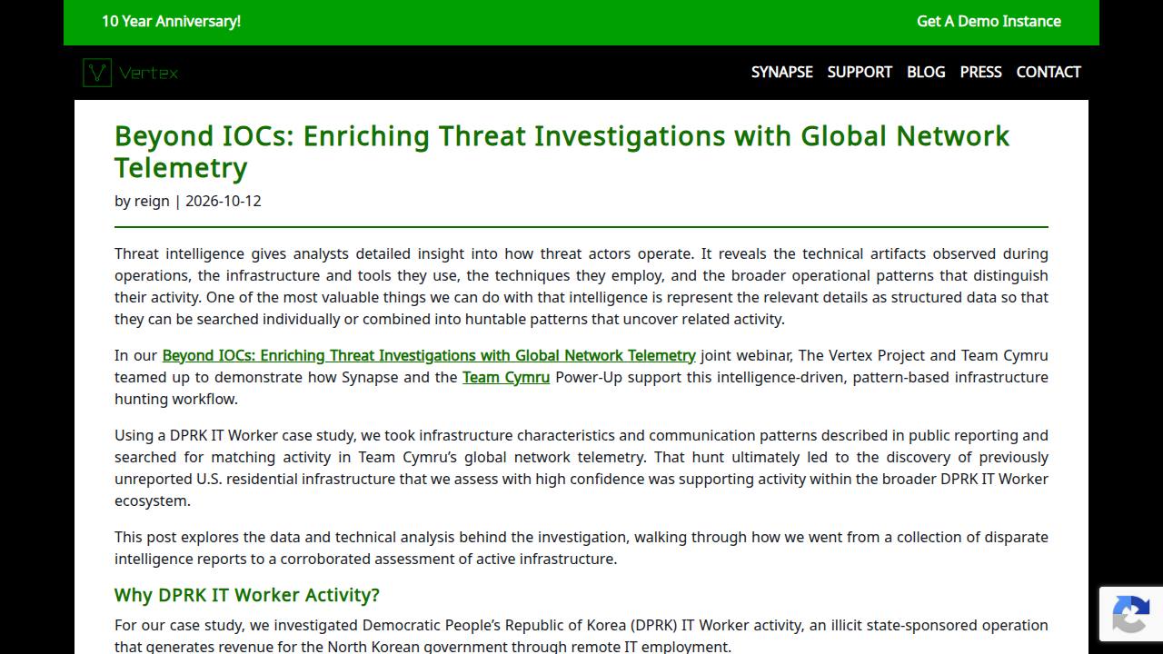 Thumbnail for Beyond IOCs: Enriching Threat Investigations with Global Network Telemetry