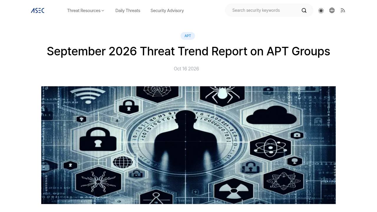Thumbnail for September 2026 Threat Trend Report on APT Groups