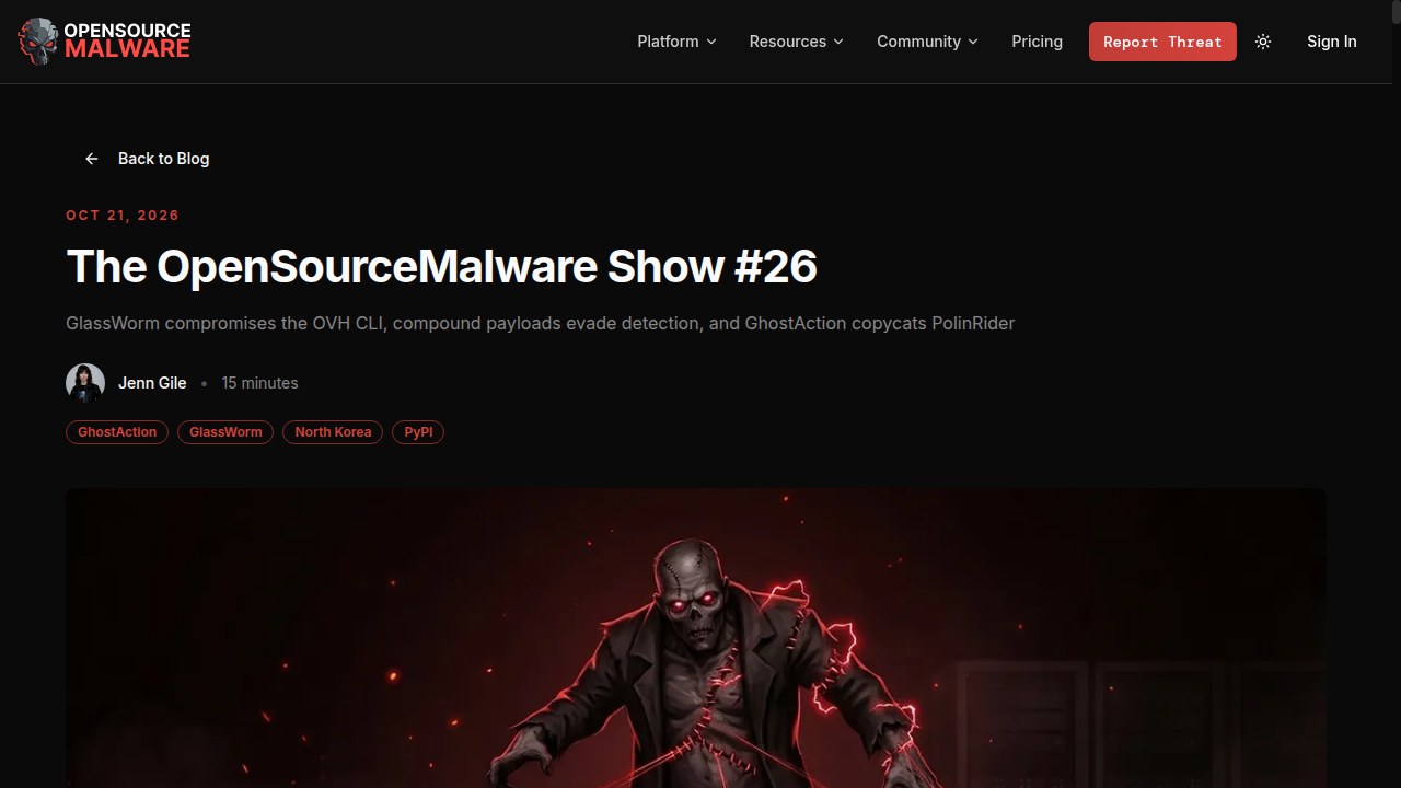 Thumbnail for The OpenSourceMalware Show #26