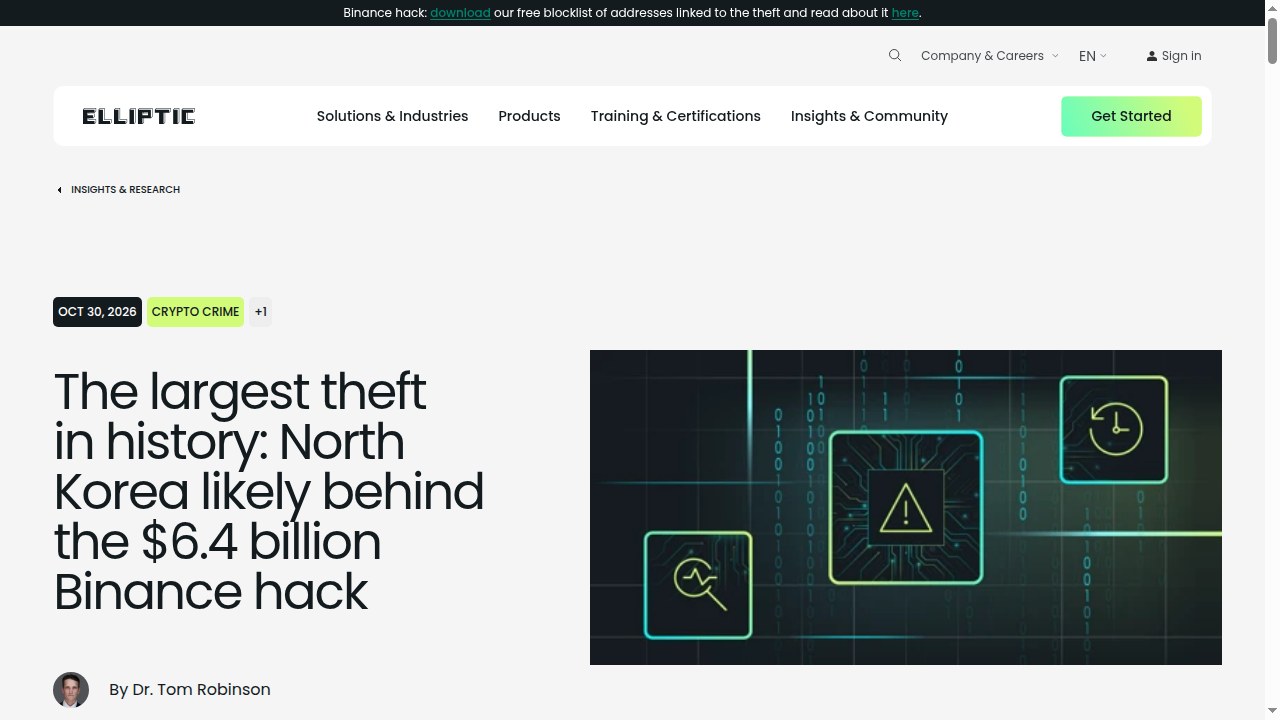 Thumbnail for The largest theft in history: North Korea likely behind the $6.4 billion Binance hack