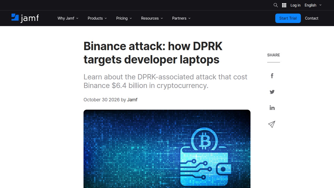 Thumbnail for Binance attack: how DPRK targets developer laptops